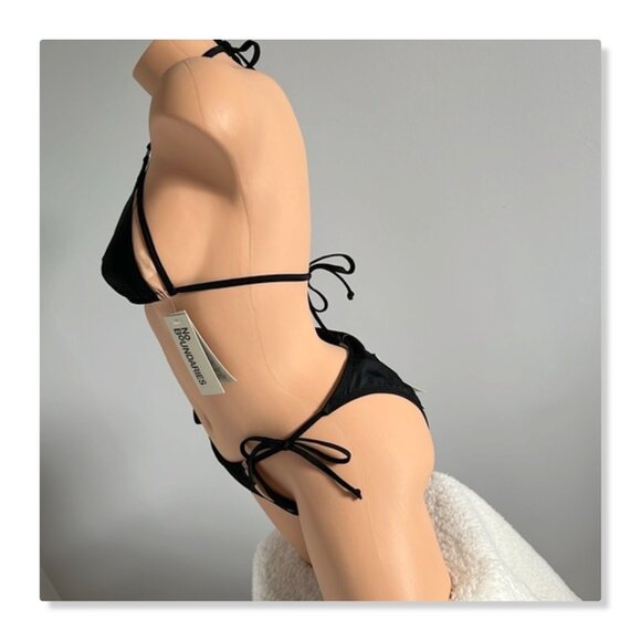 No Boundaries Two Tone Mesh Triangle String Bikini Sz S NWT - Picture 5 of 14